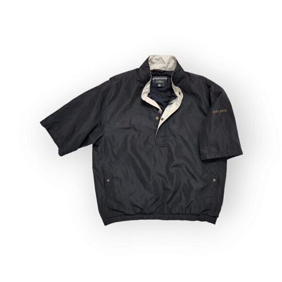 Dryjoys by Footjoy Short Sleeve Pullover Windbreaker 1/4 Snap Zip Mens Large - Picture 1 of 7